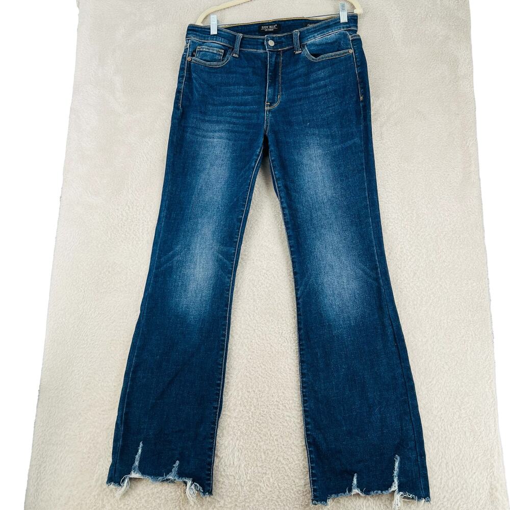 JUDY BLUE Women's Raw Hem Bootcut Jeans 11/30   Western Grunge Boho